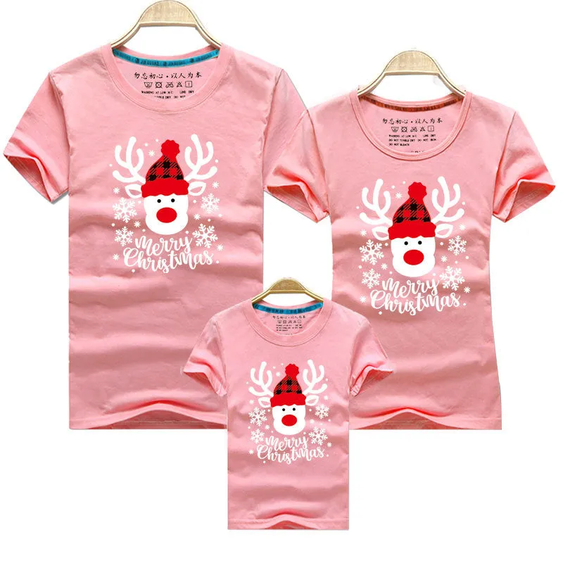Family Matching Christmas T-Shirts – Festive Reindeer Design