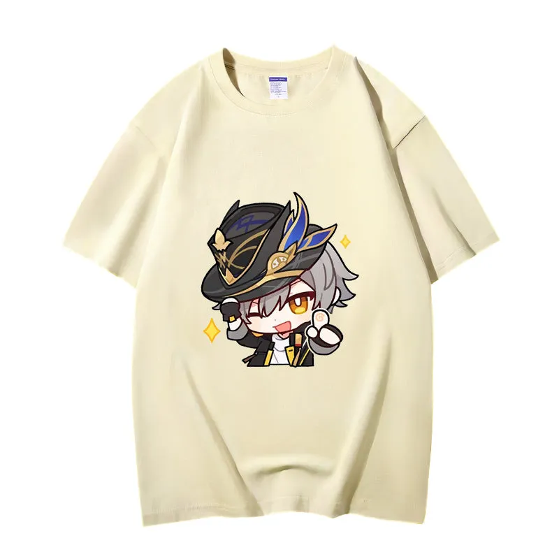 Fashion Anime Honkai: Star Rail Trailblazer 230g GSM Hipster Style Oversized Cotton T-shirt