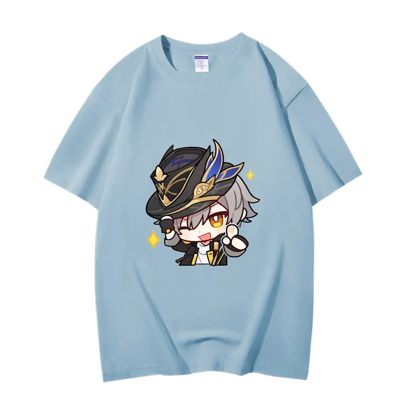 Fashion Anime Honkai: Star Rail Trailblazer 230g GSM Hipster Style Oversized Cotton T-shirt