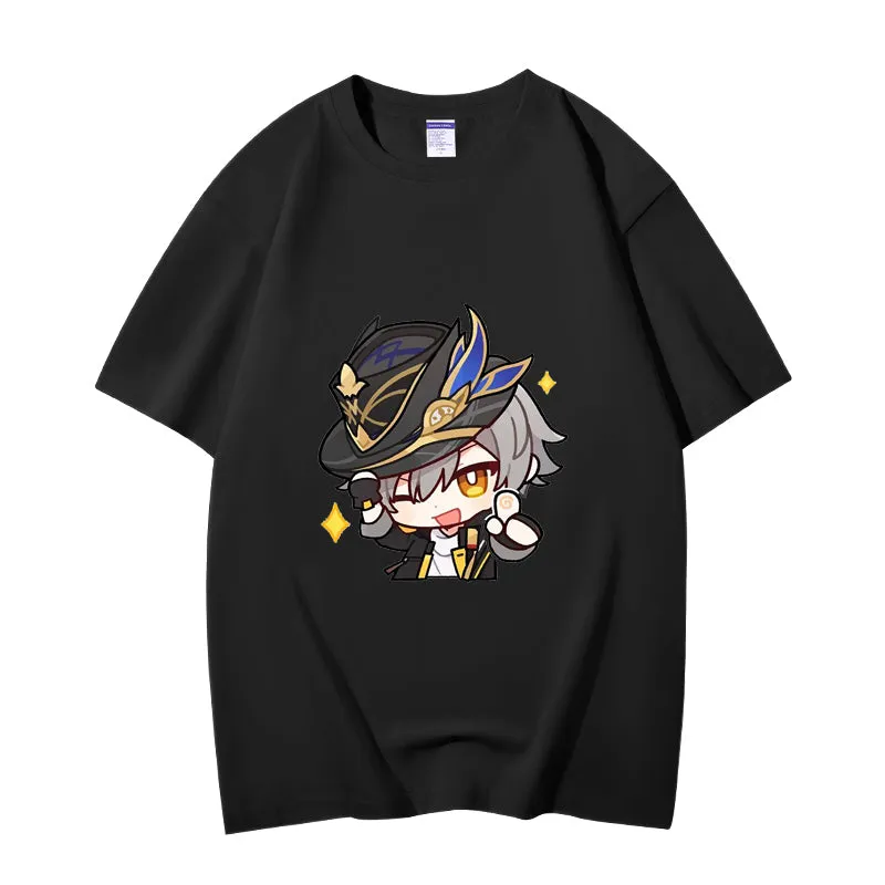 Fashion Anime Honkai: Star Rail Trailblazer 230g GSM Hipster Style Oversized Cotton T-shirt