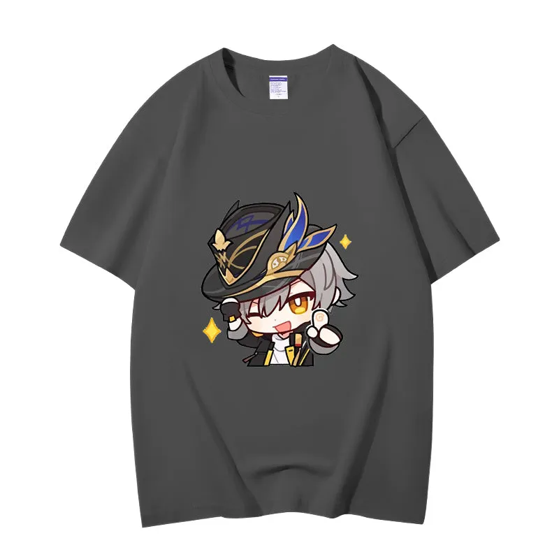 Fashion Anime Honkai: Star Rail Trailblazer 230g GSM Hipster Style Oversized Cotton T-shirt