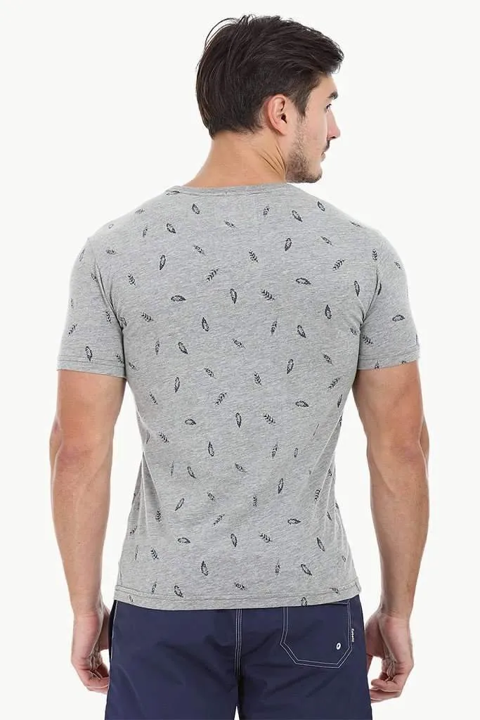 Feather Print Heather Crew