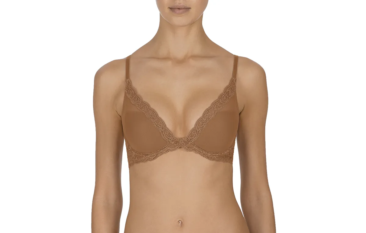 Feathers Contour Underwire Plunge Bra - Glow
