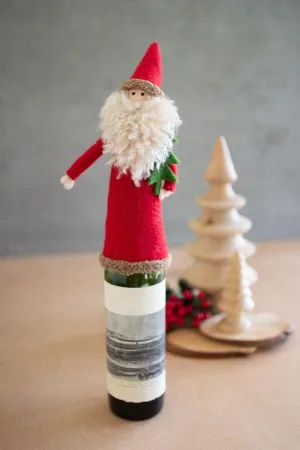Felt Santa Wine Topper (Pack of 4)