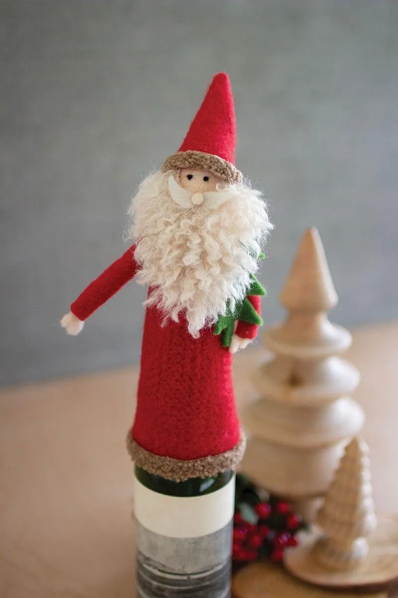 Felt Santa Wine Topper (Pack of 4)