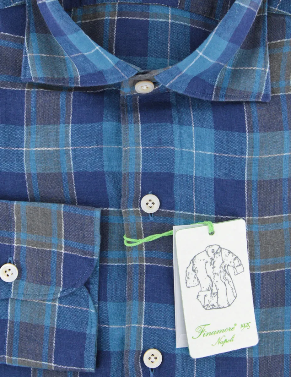 Finamore Napoli Blue Shirt - Extra Slim