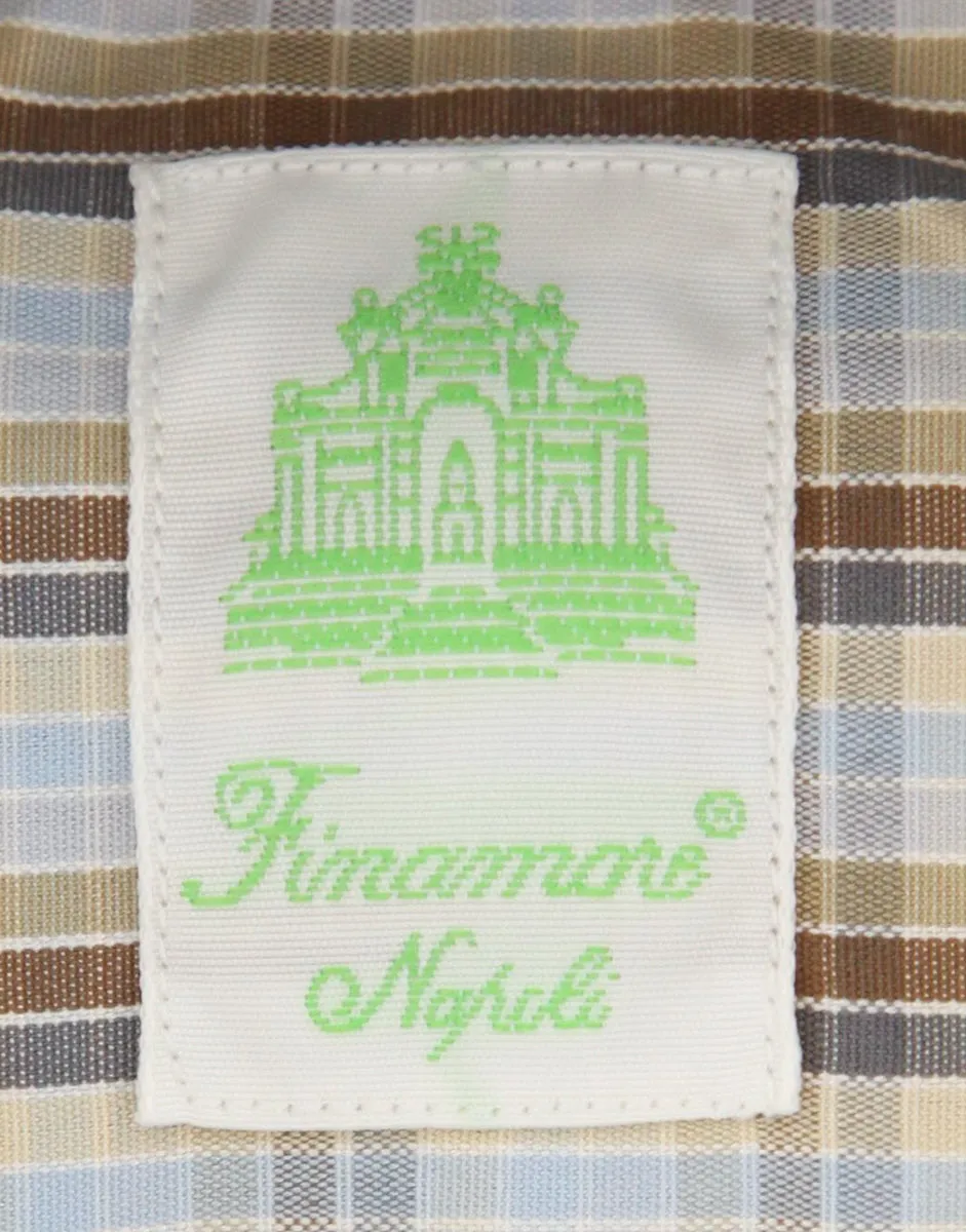 Finamore Napoli Brown Shirt - Extra Slim