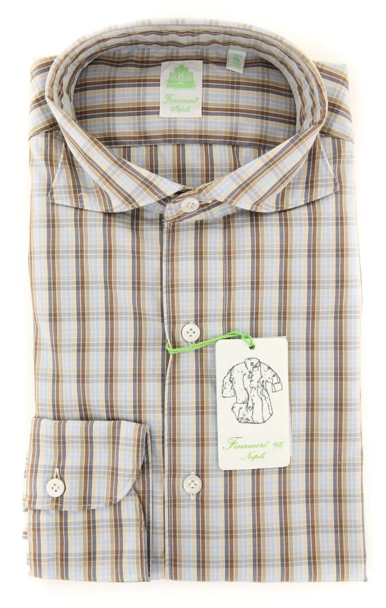 Finamore Napoli Brown Shirt - Extra Slim
