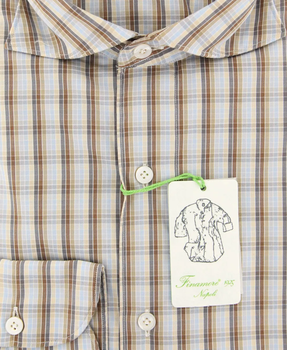 Finamore Napoli Brown Shirt - Extra Slim