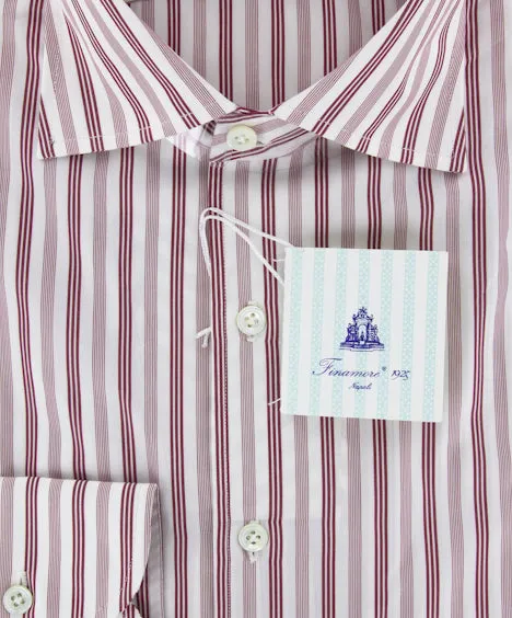 Finamore Napoli Burgundy Red Shirt – Size: 15.75 US / 40 EU