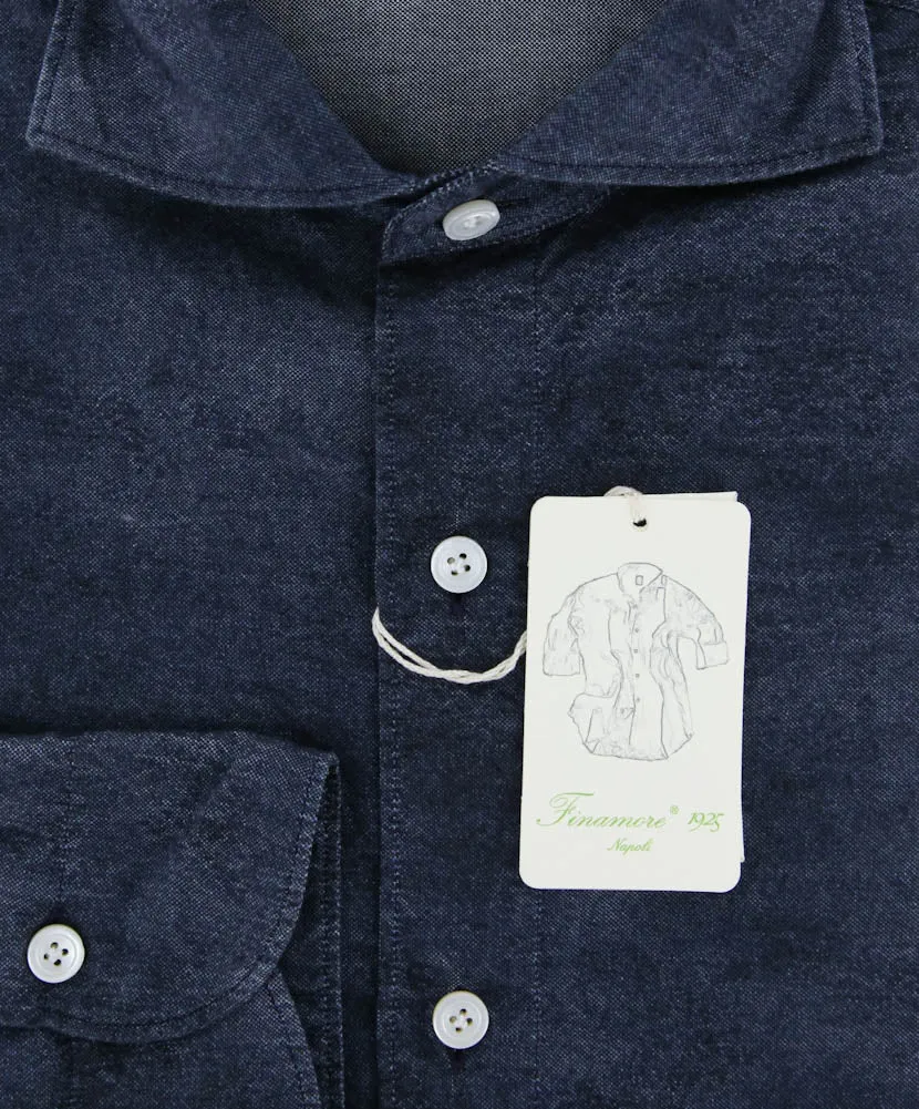 Finamore Napoli Dark Blue Shirt - Extra Slim - S US / S EU