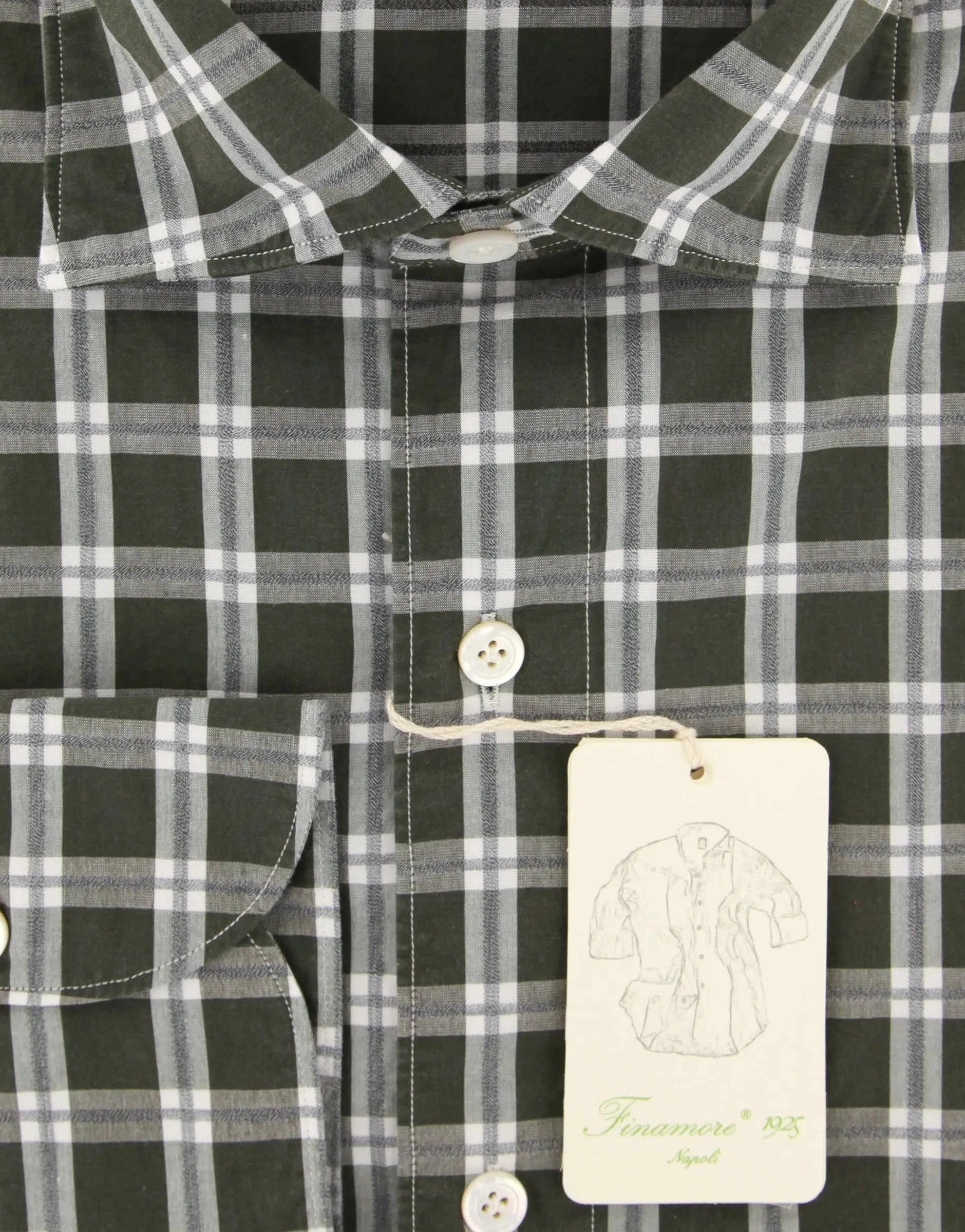 Finamore Napoli Dark Green Shirt - Extra Slim