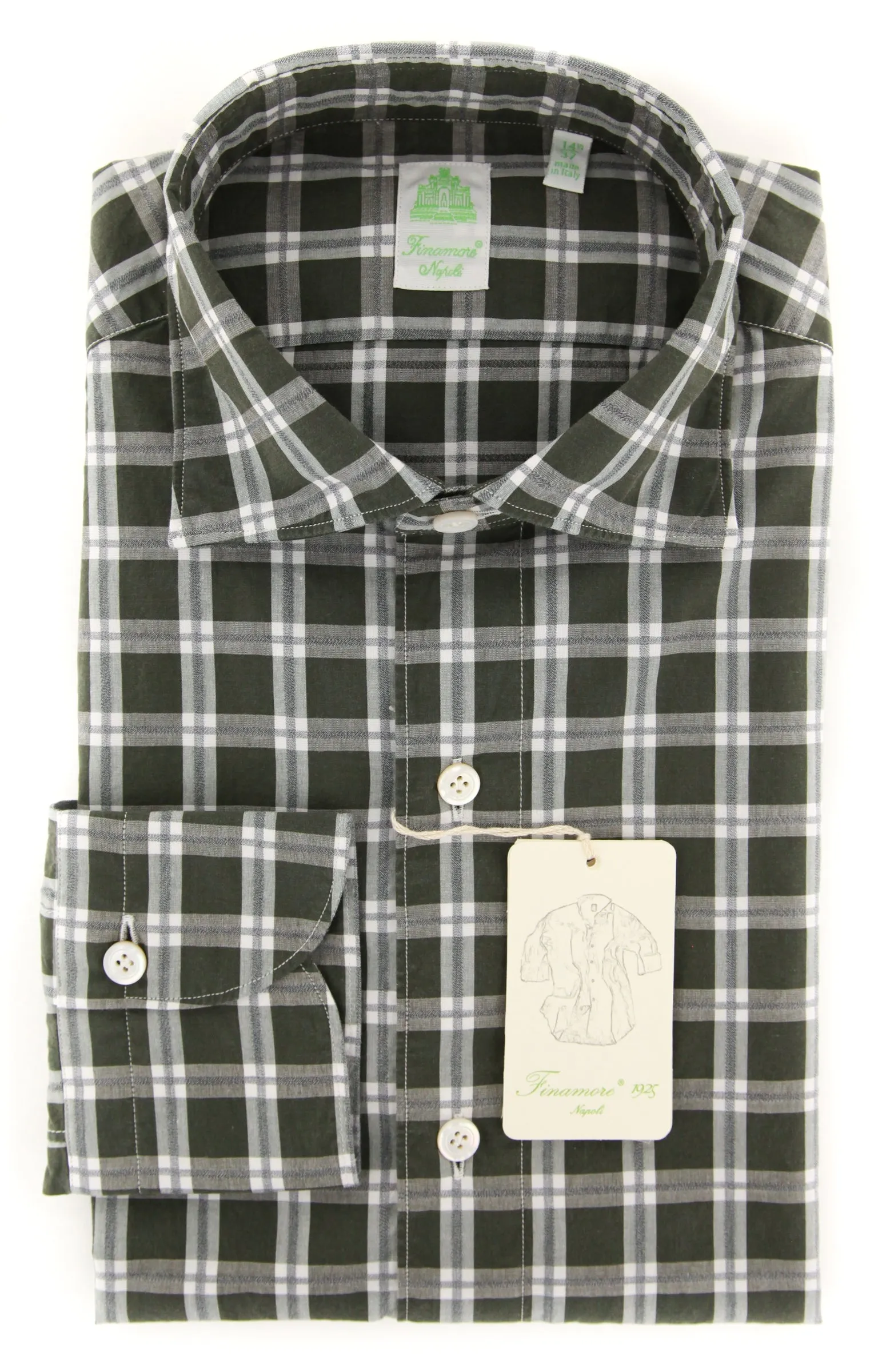 Finamore Napoli Dark Green Shirt - Extra Slim