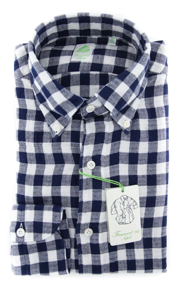 Finamore Napoli Navy Blue Shirt - Extra Slim