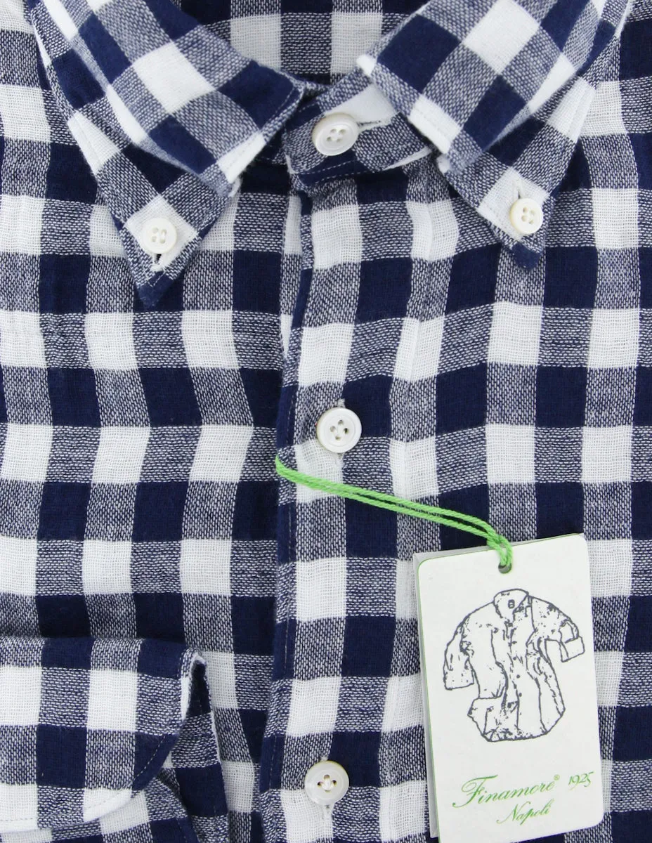 Finamore Napoli Navy Blue Shirt - Extra Slim