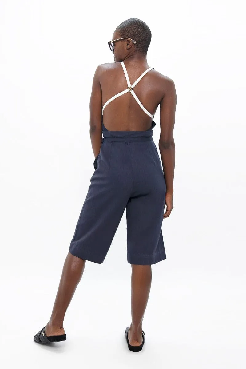 Florence Organic Cotton Twill Knee trousers | Summer Night