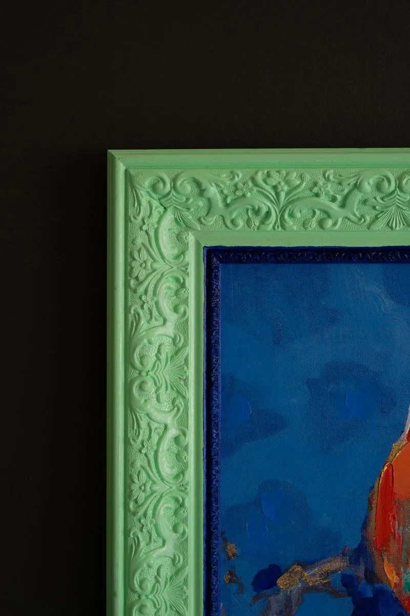 Framed Green and Blue Bird