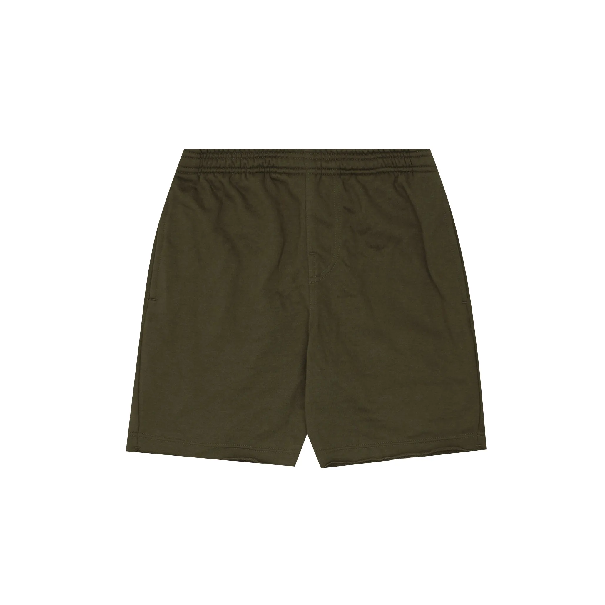 FRENCH TERRY RAW FINISH SWEATSHORTS IN OLIVE