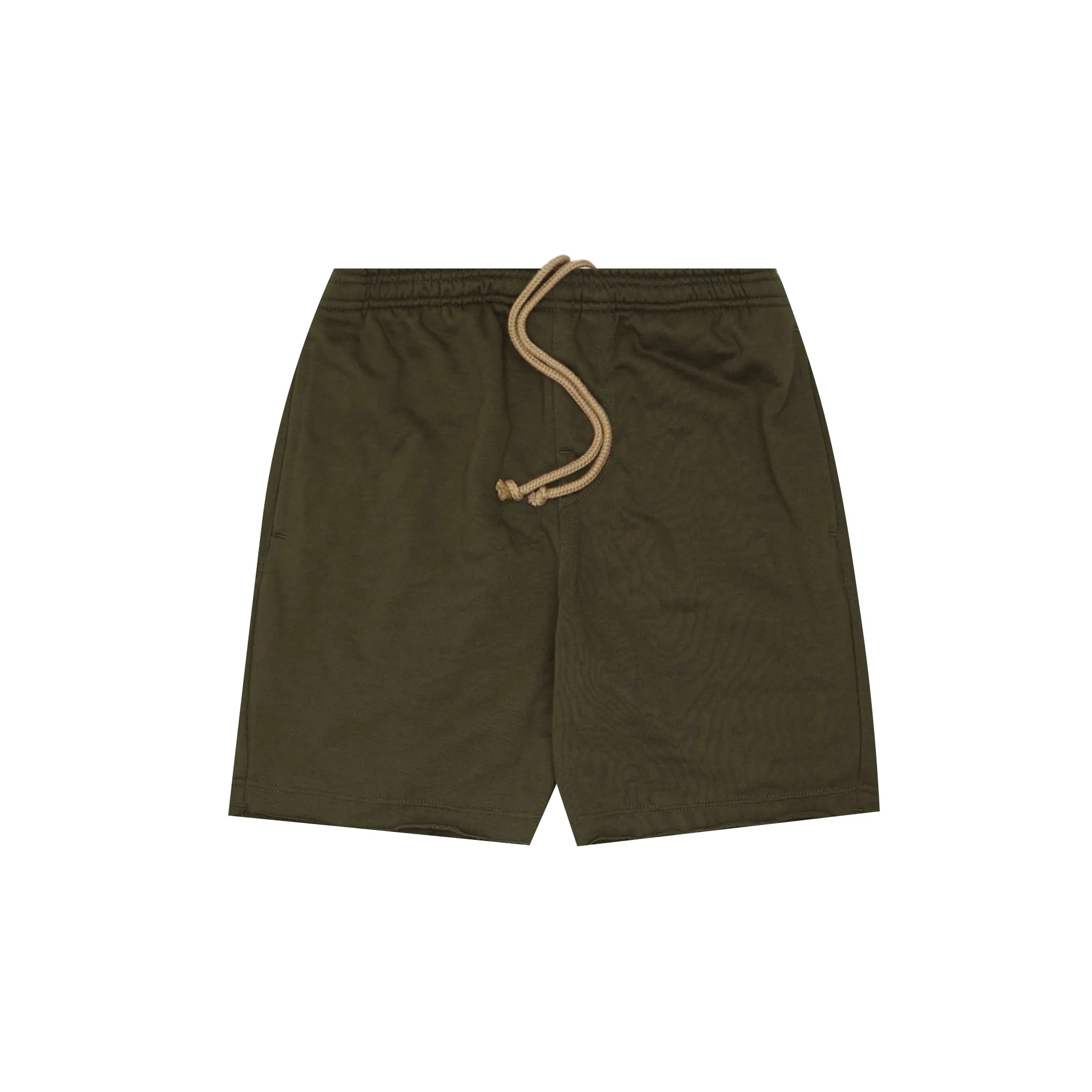 FRENCH TERRY RAW FINISH SWEATSHORTS IN OLIVE