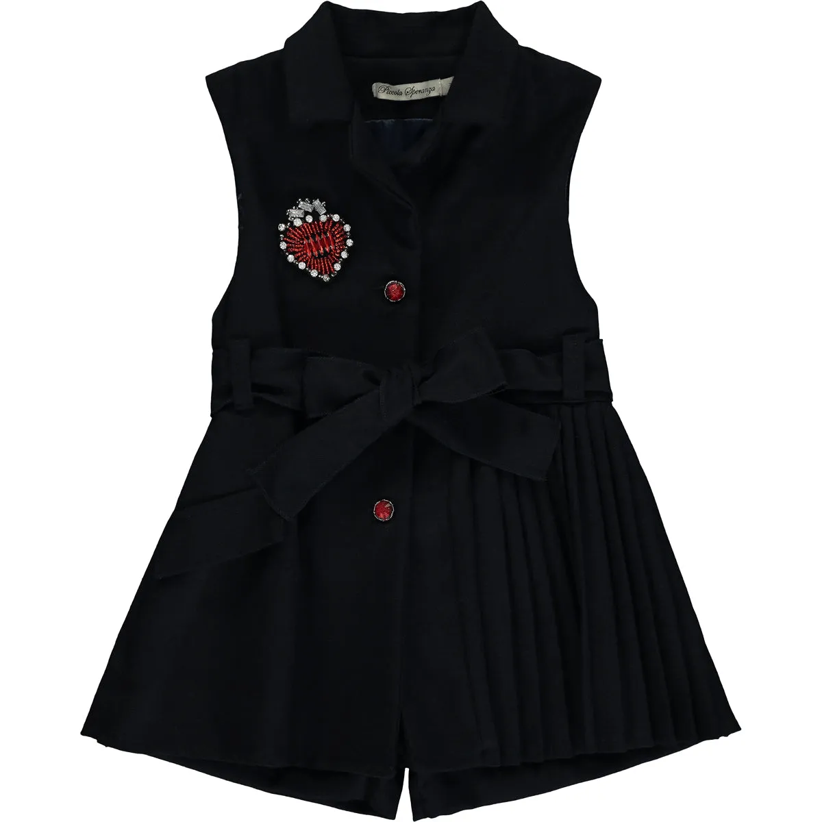 Girl Navy Blue Wool Jumpsuit