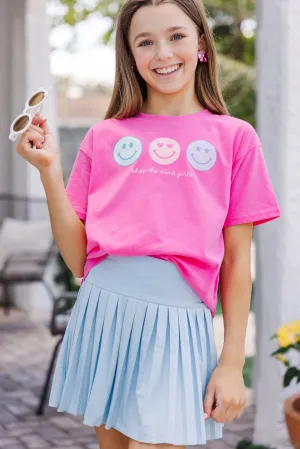 Girls: Always Smile Fuchsia Graphic Tee