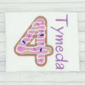 Girls Birthday Donut Number Shirt (age 1-9)
