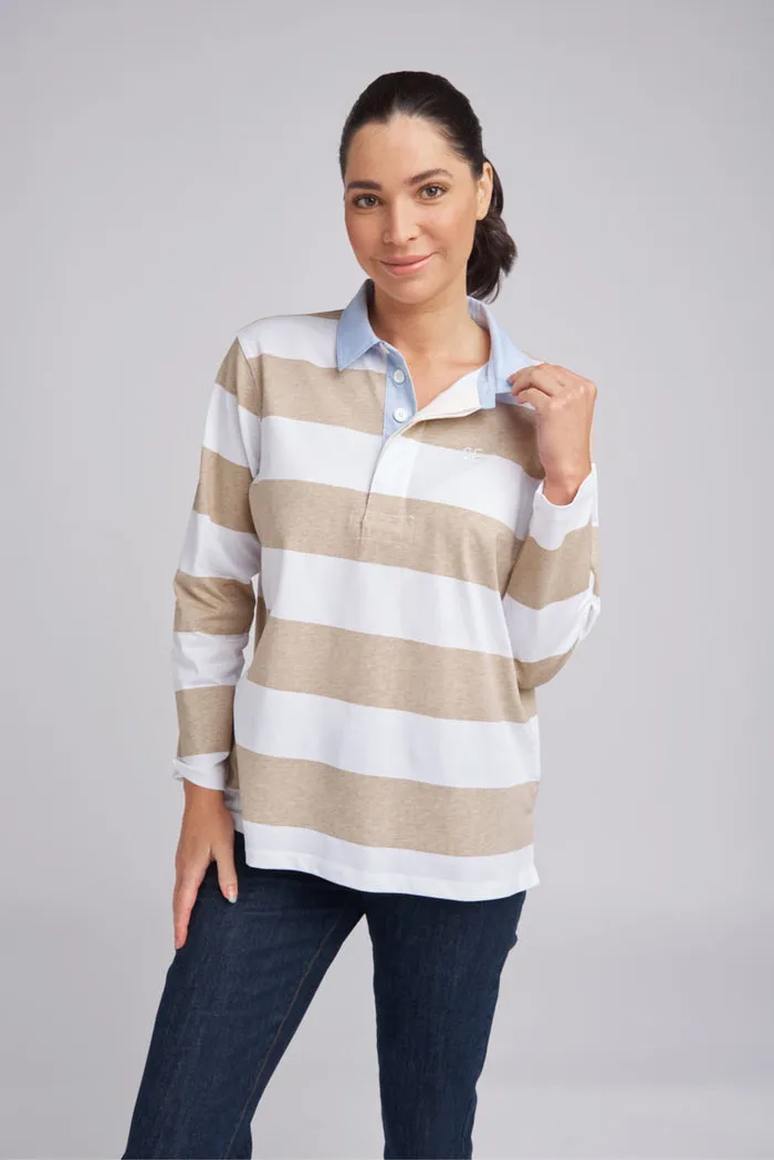 Goondiwindi Cotton Relaxed Fit Stripe Rugby - 3 Colours