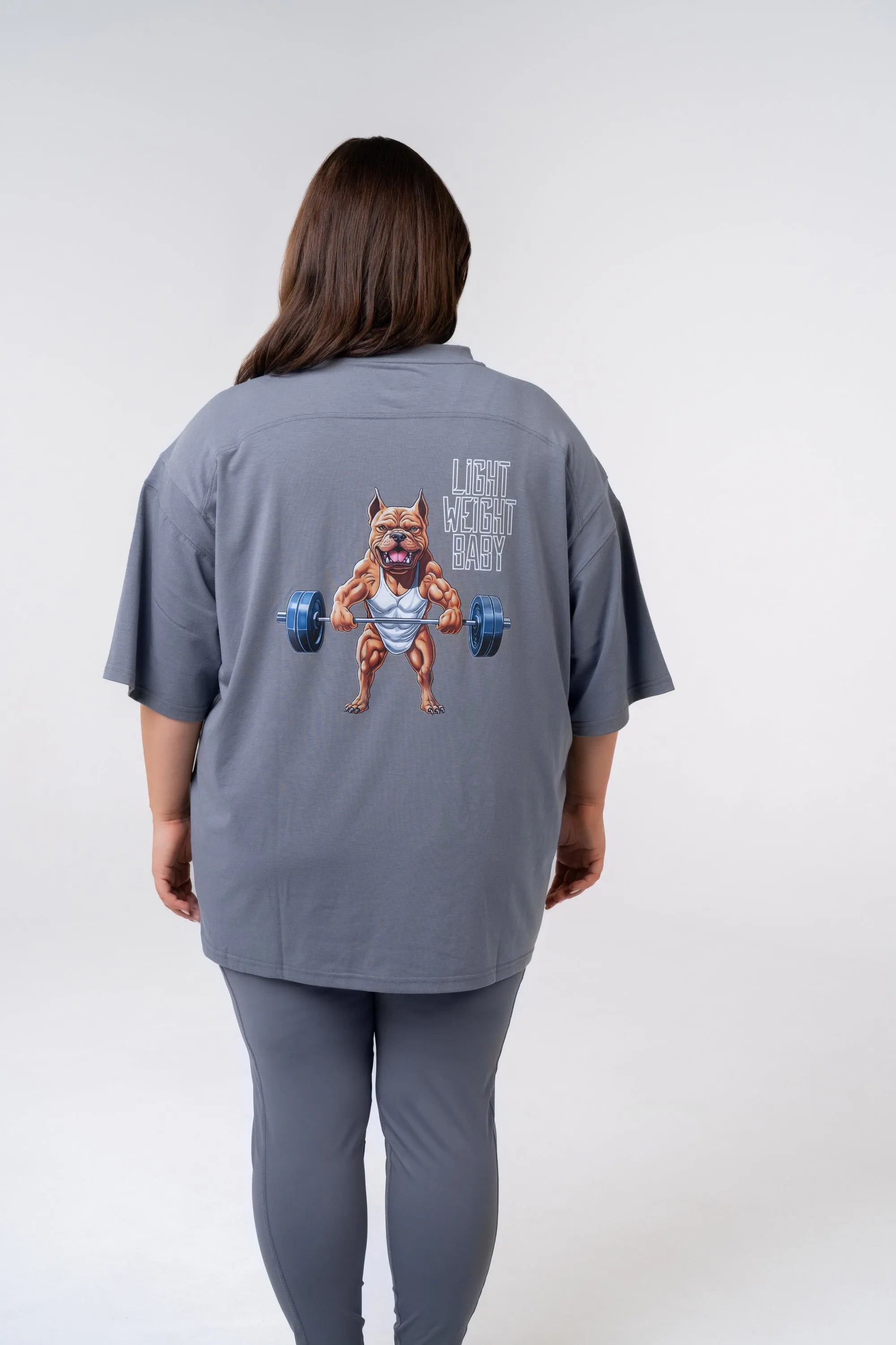 Graphic Oversized Tee - Light Weight Baby - Poppy Seed Grey (Copy)