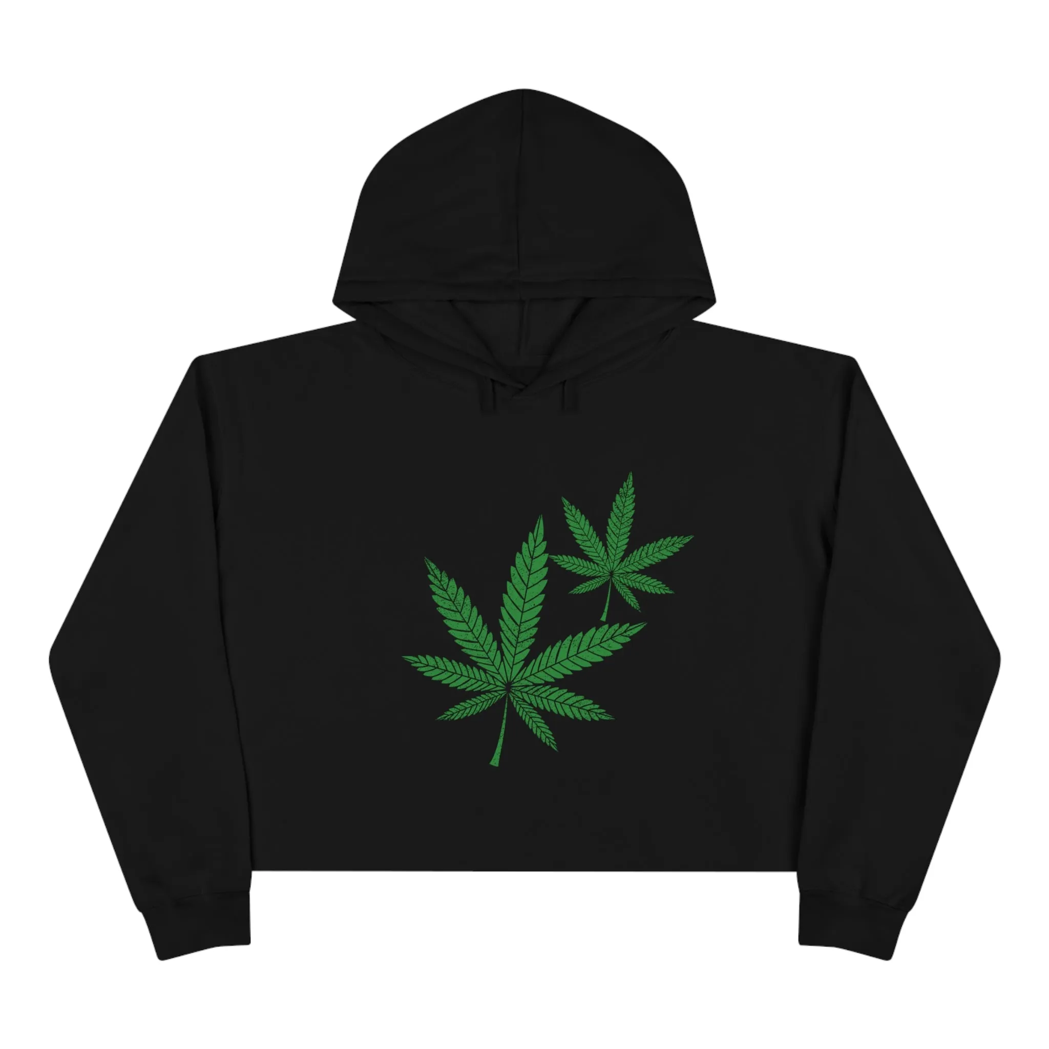 Green Cannabis Leaf Crop Hoodie