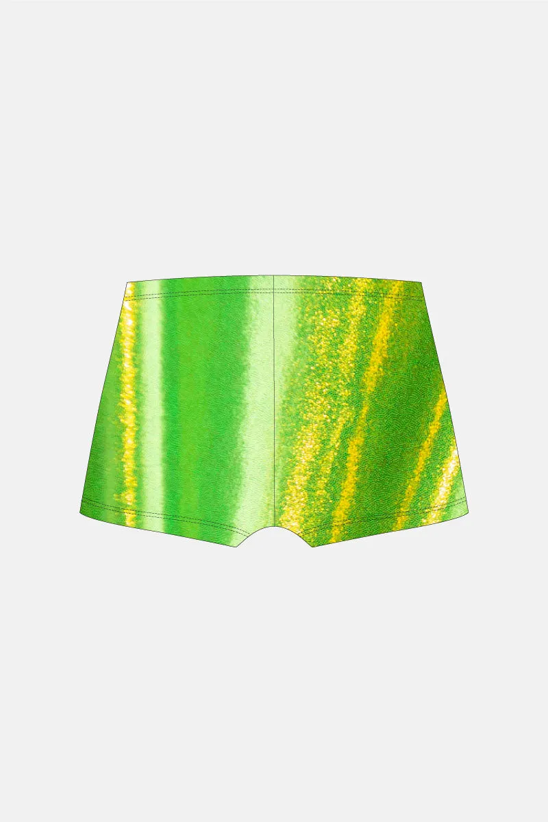 Green Gold Mystique Sequin Shorts