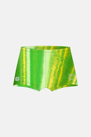 Green Gold Mystique Sequin Shorts