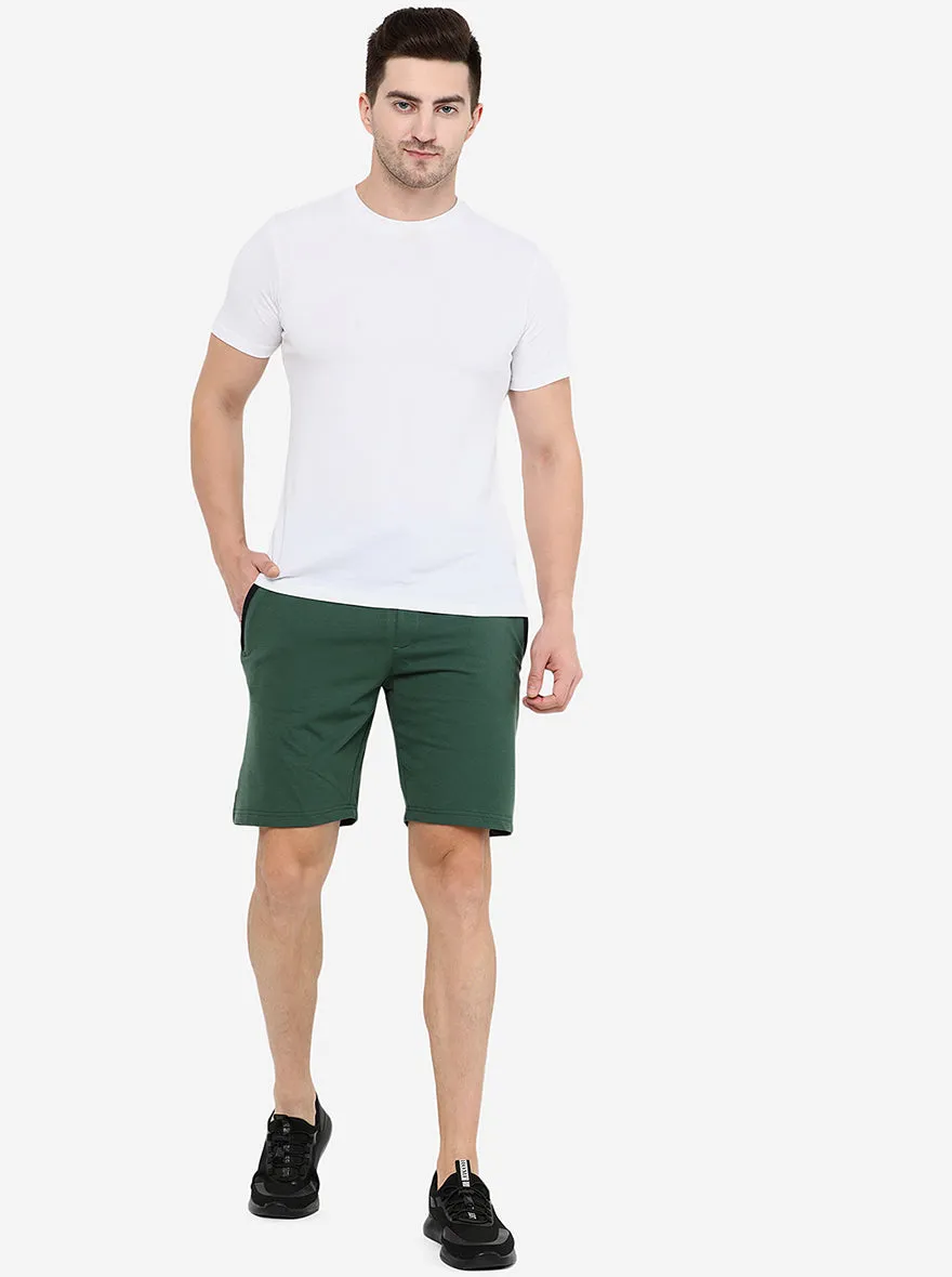 Green Solid Regular Fit Shorts | JadeBlue