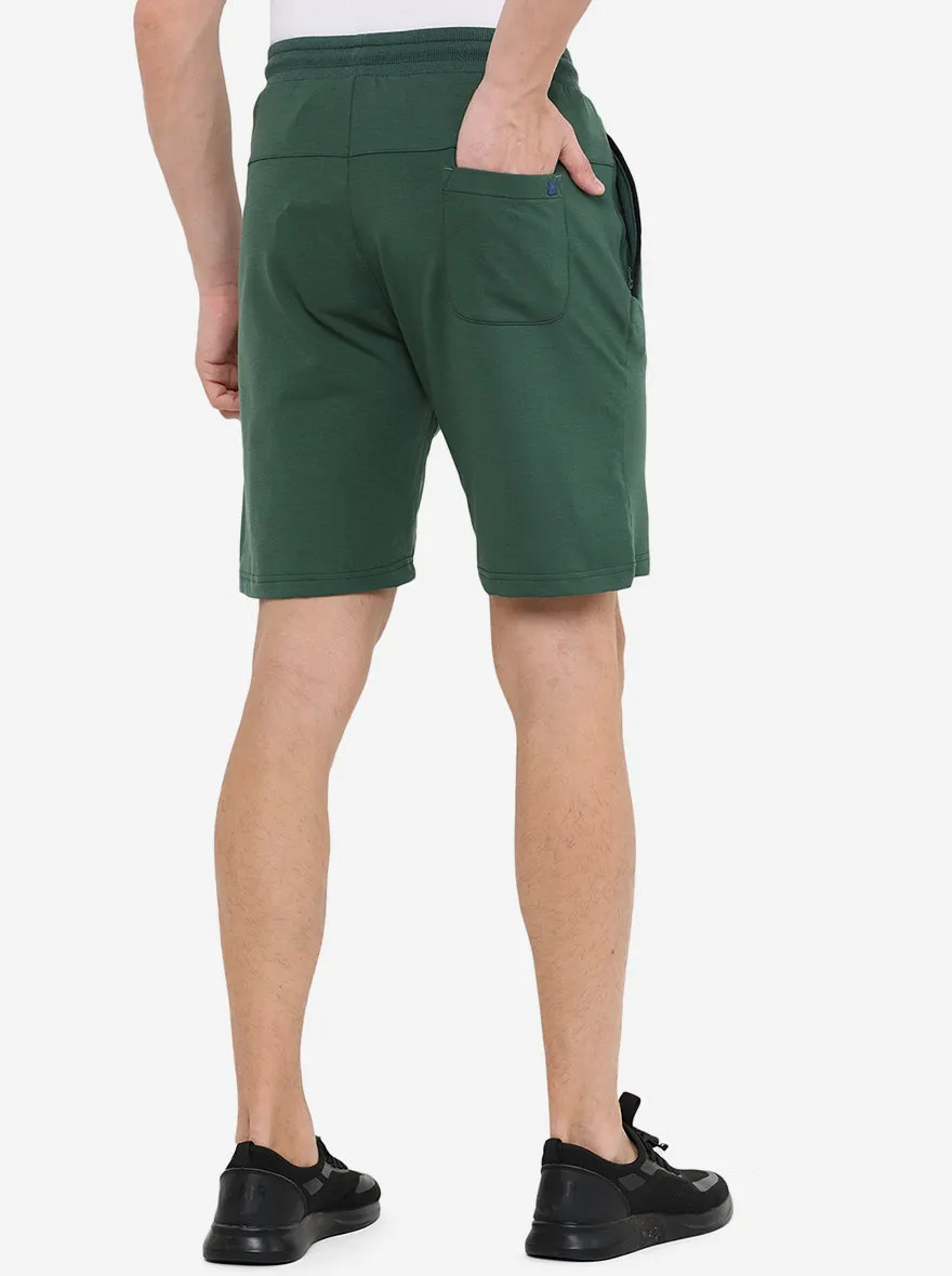 Green Solid Regular Fit Shorts | JadeBlue