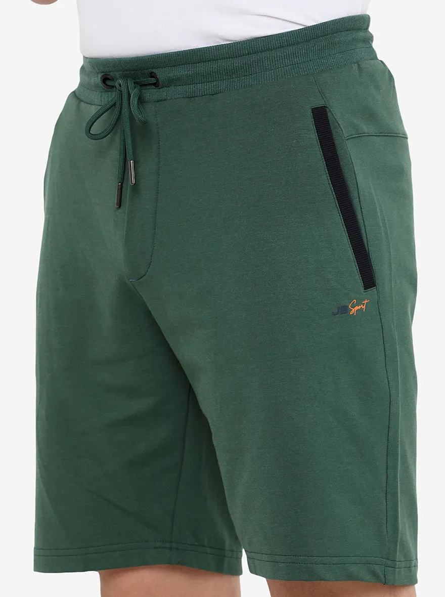 Green Solid Regular Fit Shorts | JadeBlue