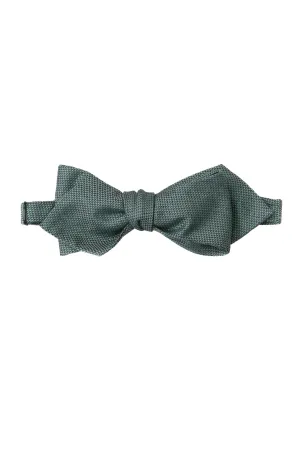 Green Textured Pointed Bow Tie