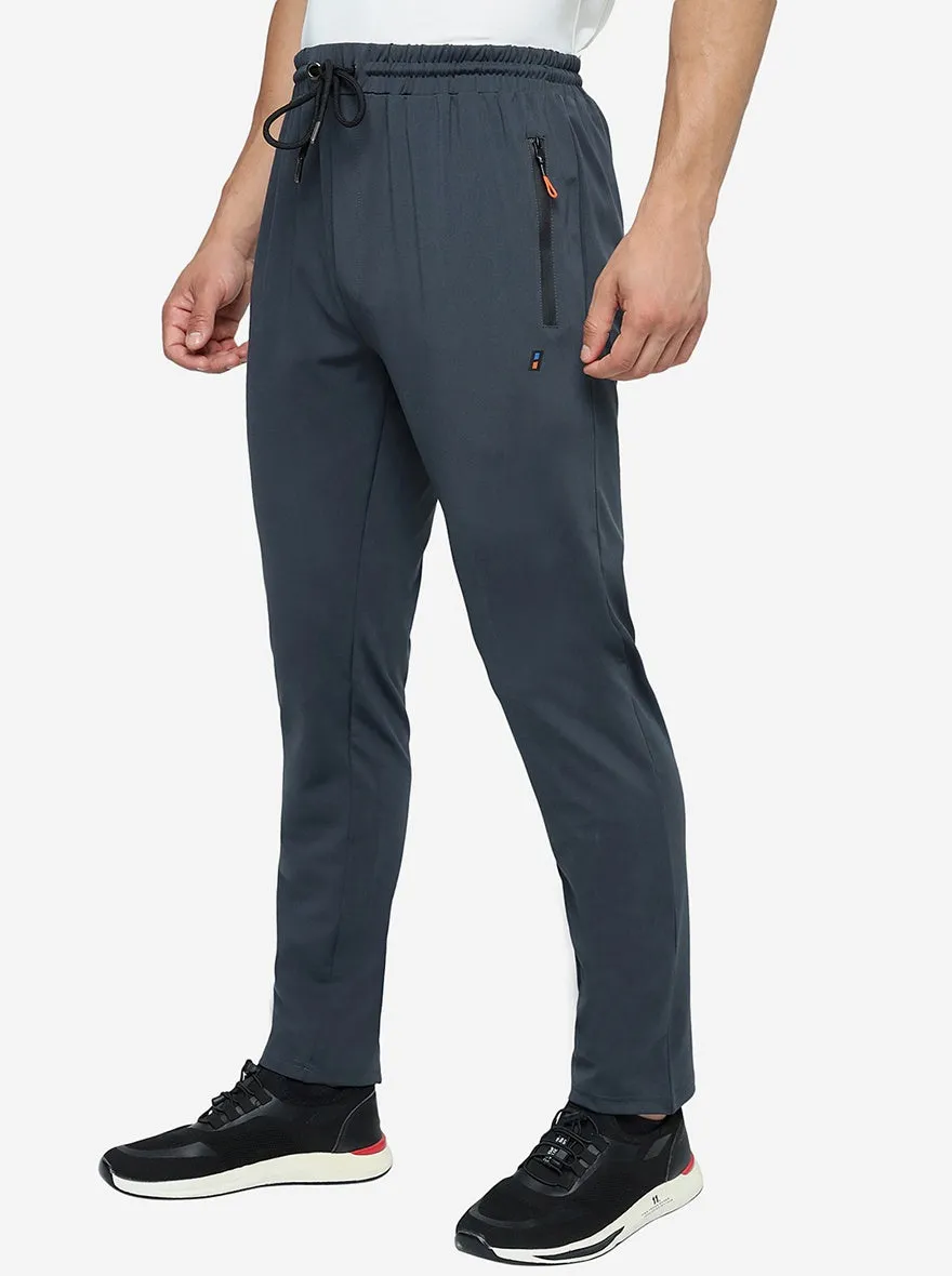 Grey Solid Slim Fit Track Pant | Jade Play