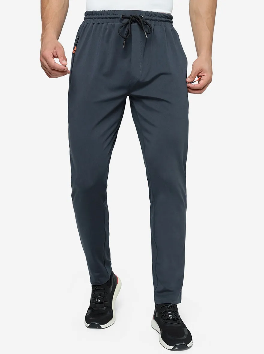 Grey Solid Slim Fit Track Pant | Jade Play