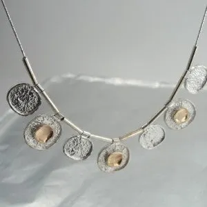 Hadar Designers 9k Yellow Gold Sterling Silver Necklace Handmade  (I n834) SALE