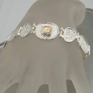 Hadar Designers 9k Yellow Gold Sterling Silver Necklace Handmade  (I n834) SALE