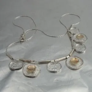 Hadar Designers 9k Yellow Gold Sterling Silver Necklace Handmade  (I n834) SALE