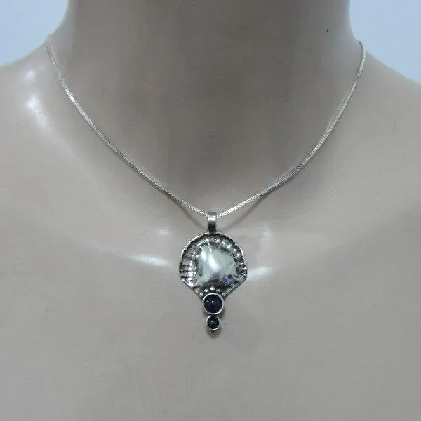 Hadar Designers Black Onyx Pendant 925 Sterling Silver Handmade Art (H