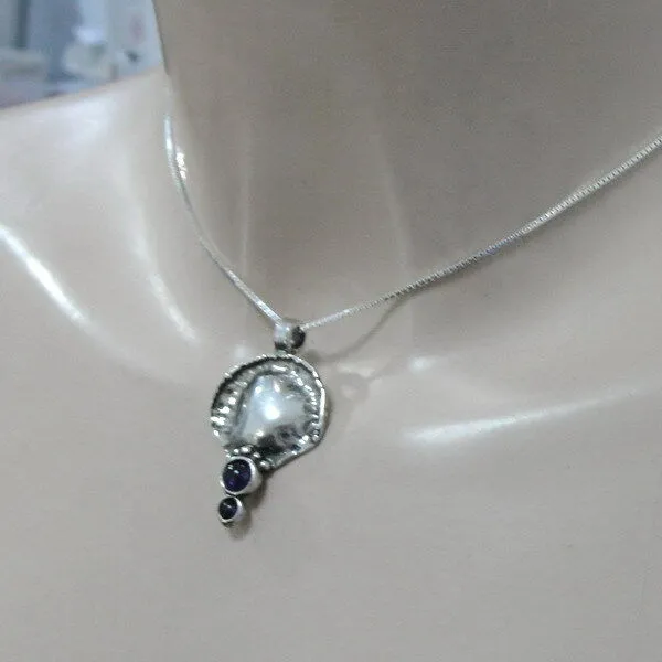 Hadar Designers Black Onyx Pendant 925 Sterling Silver Handmade Art (H
