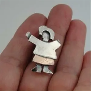 Hadar Designers Brooch Pin 9k Yellow Gold 925 Sterling Silver Handmade (H) LAST