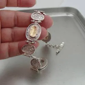 Hadar Designers Handmade 9k Yellow Gold 925 Sterling Silver Bracelet (I b162b)