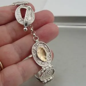 Hadar Designers Handmade 9k Yellow Gold 925 Sterling Silver Bracelet (I b162b)