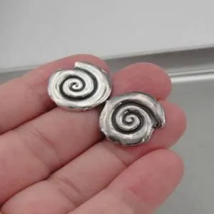 Hadar Designers Handmade Spiral 925 Sterling Silver Stud Post Earrings (H) SALE