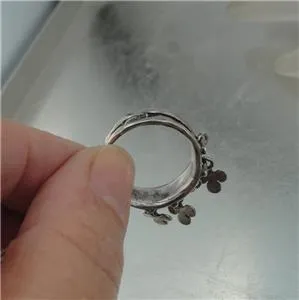 Hadar Designers Unique Handmade 925 Sterling Silver Charm Ring size 7.5 (H) SALE