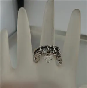 Hadar Designers Unique Handmade 925 Sterling Silver Charm Ring size 7.5 (H) SALE