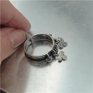 Hadar Designers Unique Handmade 925 Sterling Silver Charm Ring size 7.5 (H) SALE