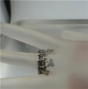 Hadar Designers Unique Handmade 925 Sterling Silver Charm Ring size 7.5 (H) SALE